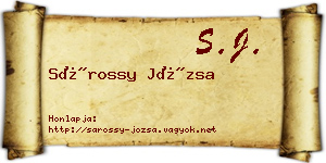 Sárossy Józsa névjegykártya